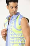 Buy_PARESH LAMBA SIGNATURES_Green Cotton Printed Checkered Jacket 