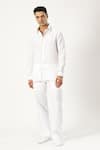 Buy_PARESH LAMBA SIGNATURES_White Linen Printed Patchwork Placed Shirt _Online_at_Aza_Fashions