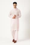 Buy_PARESH LAMBA SIGNATURES_Pink Georgette Embellished Mirrorwork Kurta _at_Aza_Fashions