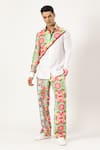 Buy_PARESH LAMBA SIGNATURES_White Linen Printed Patchwork Diagonal Shirt _Online_at_Aza_Fashions