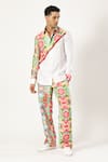 Shop_PARESH LAMBA SIGNATURES_White Linen Printed Patchwork Diagonal Shirt _Online_at_Aza_Fashions