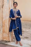 Buy Pink City By Sarika Blue Silk, Tissue, Chanderi Embroidery, Tassels Kairi Thread Kurta And Salwar Set at Aza Fashions Buy_Pink City By Sarika_Blue Silk, Tissue, Chanderi Embroidery, Tassels Kairi Thread Kurta And Salwar Set _at_Aza_Fashions