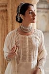 Shop_Pink City by Sarika_White Chanderi Embroidery Pearls Round Chandni Kurta And Sharara Set _Online_at_Aza_Fashions