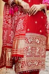 Buy_Pink City By Sarika_Red Silk, Chanderi, Gingham Tassels Round Neck Dandiya Raas Kurta Set _Online_at_Aza_Fashions