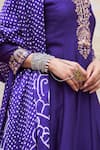 Buy_Pink City By Sarika_Purple Silk, Chanderi, Gingham Embroidery, Mor Kalidaar Anarkali Pant Set _Online_at_Aza_Fashions