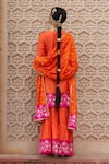 Pink City by Sarika_Orange Silk Embroidered Gota Round Sharara Set With Potli _Online_at_Aza_Fashions