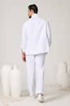 Shop_S&N by Shantnu Nikhil_White Cotton Linen Blend Plain Patch Pocket Shirt _at_Aza_Fashions