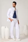 S&N by Shantnu Nikhil_White Cotton Linen Blend Plain Patch Pocket Shirt _Online_at_Aza_Fashions