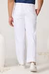 Shop_S&N by Shantnu Nikhil_White Linen Solid Trouser _at_Aza_Fashions