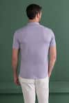 Shop_AMIT ARORA_Purple Cotton Knit Plain Crest Embroidered T-shirt _at_Aza_Fashions