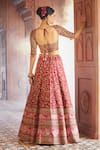 Buy_Aariyana Couture_Maroon Lehenga And Blouse Bamber Silk Embroidered Floral Zardozi Bridal Set _Online