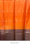 DUSALA_Orange Kosa Silk Dancer Lily Motif Handwoven Saree With Running Blouse Piece _at_Aza_Fashions