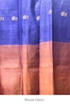 Buy_DUSALA_Blue Kosa Silk Lotus Rose Motif Handwoven Saree With Running Blouse Piece 