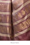 DUSALA_Beige Kosa Silk Folk Dance Aster Handwoven Saree With Running Blouse Piece _at_Aza_Fashions