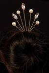 Buy_Rejuvenate jewels_White Pearl Crystal Work Hair Pin _at_Aza_Fashions