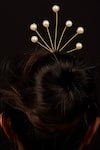 Buy_Rejuvenate jewels_White Pearl Embellished Hair Pin _at_Aza_Fashions