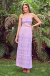 Buy_Jade By Ashima_Purple Heavy Dull Crepe Printed Floral Sweetheart Strap Ivy Skirt Set _at_Aza_Fashions