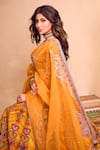 Torani_Yellow Jeni Silk Printed Floral Sweetheart Dil Seher Uma Geometric Lehenga Set _Online_at_Aza_Fashions