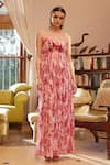 Buy_Rasasvada_Pink Georgette Print Tropical Sequin Wonder And Embellished Maxi Dress _at_Aza_Fashions