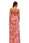 Shop_Rasasvada_Pink Georgette Print Tropical Sequin Round Neck Bloom And Embellished Maxi Dress _Online_at_Aza_Fashions