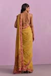 Shop_Kalista_Yellow Viscose Silk Print Jashn Bahar Inaya Pre Draped Saree With Blouse _at_Aza_Fashions