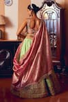 Shop_Aditi Gupta_Green Silk Zari Tissue Embroidery Floral Jacquard Banarasi Bridal Lehenga Set _at_Aza_Fashions