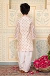 Shop_Mini Trails_Beige Cotton Voile Embroidered Floral Thread Kurta With Pant _at_Aza_Fashions