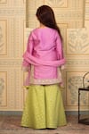 Shop_Mini Trails_Purple Cotton Silk Tassel Lace Detailed Sharara Set _at_Aza_Fashions