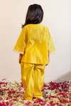 Shop_Mini Trails_Yellow Cotton Silk Embroidered Floral Kurta With Dhoti _at_Aza_Fashions