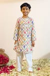 Buy_Mini Trails_Multi Color Cotton Printed Floral Kurta With Pant _at_Aza_Fashions