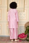 Shop_Mini Trails_Pink Cotton Pintuck Detailed Kurta With Pant _at_Aza_Fashions