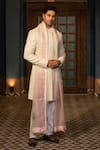 DESIGN O STITCH_Ivory Suiting Embroidery Geometric Folklore Hand Sherwani Pant Set _Online_at_Aza_Fashions