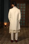 Shop_DESIGN O STITCH_Ivory Suiting Embroidery Heritage City Pintuck Pattern Sherwani Pant Set _at_Aza_Fashions