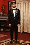 DESIGN O STITCH_Black Suiting Embroidery Snout Horse Tuxedo With Pant _Online_at_Aza_Fashions