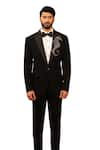 Shop_DESIGN O STITCH_Black Suiting Embroidery Snout Horse Tuxedo With Pant _Online_at_Aza_Fashions