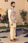 Buy_DESIGN O STITCH_Cream Silk Print Pichwai Art Bundi Kurta Set 