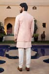 Shop_DESIGN O STITCH_Pink Soft Suiting Applique Horse Shivery Leather Bundi Kurta Set _at_Aza_Fashions