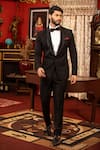 Buy_DESIGN O STITCH_Black Suiting Placement Embellished Nalki Snake Way Tuxedo With Pant _at_Aza_Fashions