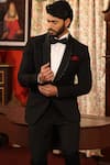 Buy_DESIGN O STITCH_Black Suiting Placement Embellished Nalki Snake Way Tuxedo With Pant 