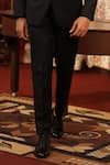 DESIGN O STITCH_Black Suiting Embroidered Sequins Tuxedo Jacket With Pant _Online_at_Aza_Fashions