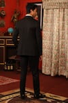 Shop_DESIGN O STITCH_Black Suiting Dual Textured Tuxedo Jacket With Pant _at_Aza_Fashions