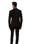 DESIGN O STITCH_Black Suiting Hand Embroidered Beads Tuxedo Jacket With Pant _Online_at_Aza_Fashions