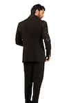 DESIGN O STITCH_Black Suiting Embroidered Cutdana Placement Tuxedo Jacket With Pant _Online