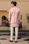 Shop_DESIGN O STITCH_Pink Suiting Solid Kurta Set With Pintuck Bundi _at_Aza_Fashions