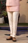 Buy_DESIGN O STITCH_Pink Suiting Solid Kurta Set With Pintuck Bundi _Online_at_Aza_Fashions