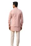 DESIGN O STITCH_Pink Suiting Solid Kurta Set With Pintuck Bundi _at_Aza_Fashions