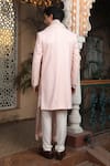 Shop_DESIGN O STITCH_Pink Brocade Hand Embroidered Thread Sherwani Set _at_Aza_Fashions