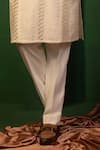 Shop_DESIGN O STITCH_White Silk Hand Embroidered Gota Dori Kurta With Pant _at_Aza_Fashions