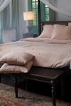 Buy_Saphed_Pink 100% Pure European Linen Plain Gulabjal Queen Duvet Cover _at_Aza_Fashions