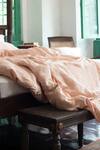 Saphed_Pink 100% Pure European Linen Plain Gulabjal King Duvet Cover _at_Aza_Fashions